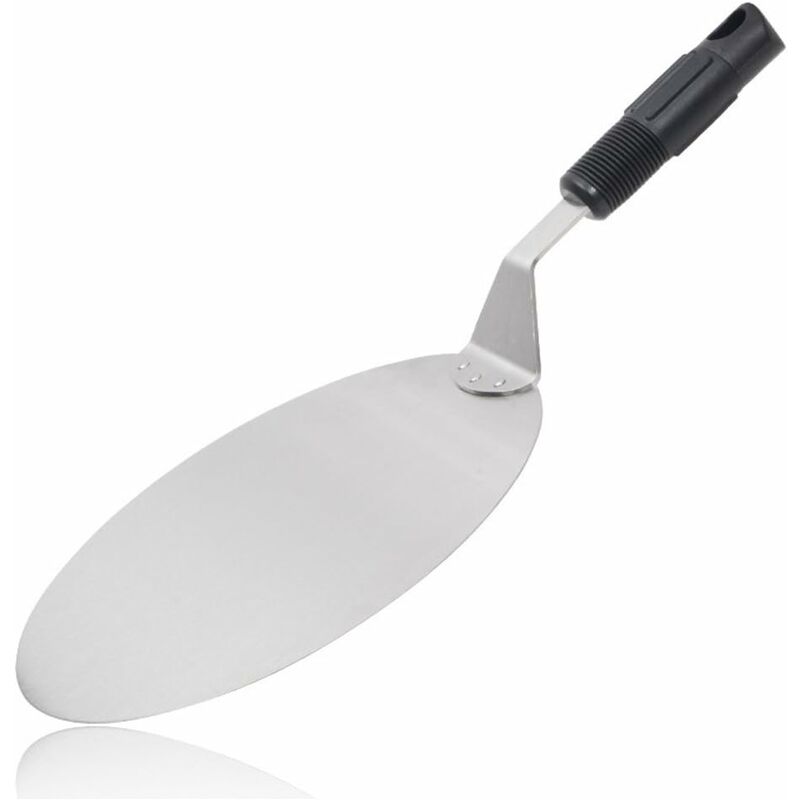 Round Stainless Steel Pizza Paddle w/ non-slip Handle