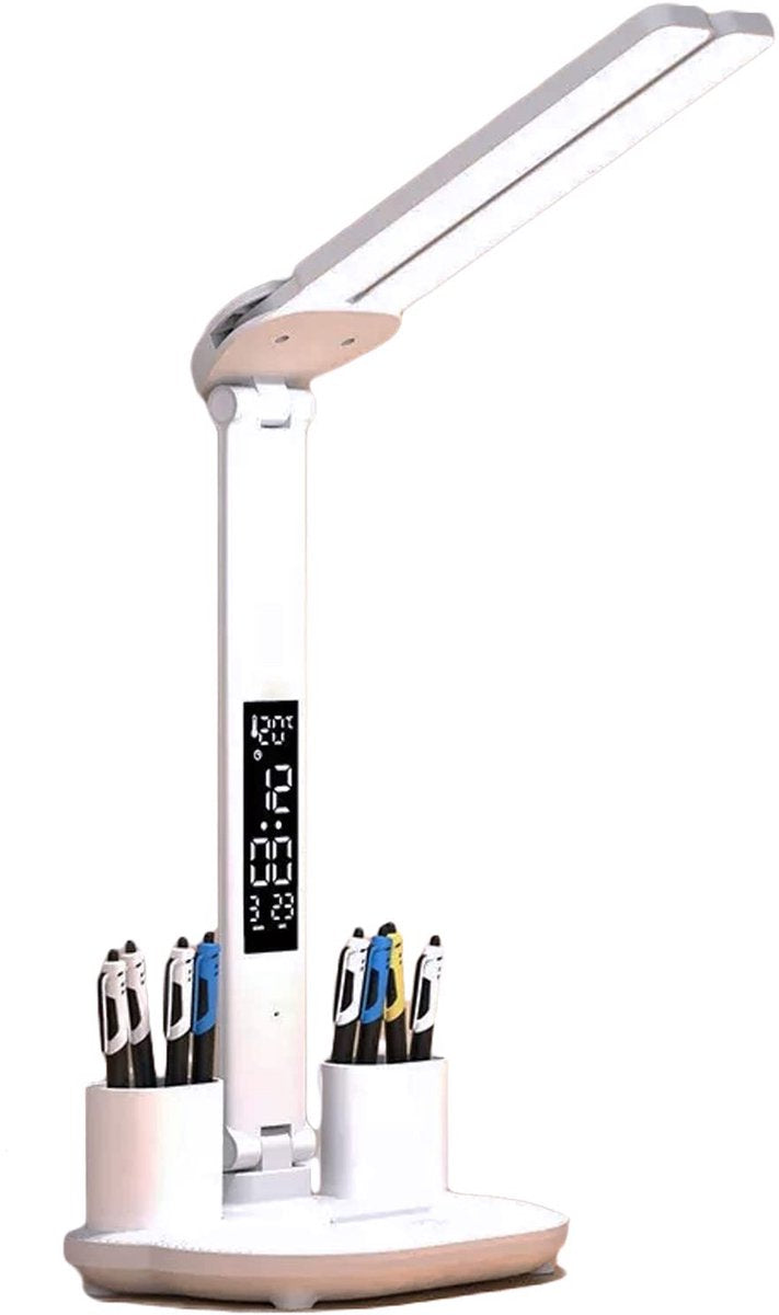 LED Desk Lamp - Table Lamp - Daylight Lamp - Dimmable - USB Rechargeable Touch Desk Lamp - Reading Lamp with Eye Protection in 3 Colors - 3-in-1 LCD Screen Main image