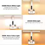 LED Desk Lamp - Table Lamp - Daylight Lamp - Dimmable - USB Rechargeable Touch Desk Lamp - Reading Lamp with Eye Protection in 3 Colors - 3-in-1 LCD Screen