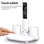 LED Desk Lamp - Table Lamp - Daylight Lamp - Dimmable - USB Rechargeable Touch Desk Lamp - Reading Lamp with Eye Protection in 3 Colors - 3-in-1 LCD Screen