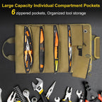 Roll-up tool bag - Tool belt - Open tool bag - with adjustable strap - Drill holder - Canvas - Roll-up pouch - Electrician's kit - Storage rack - Wrench organizer - No tool included!