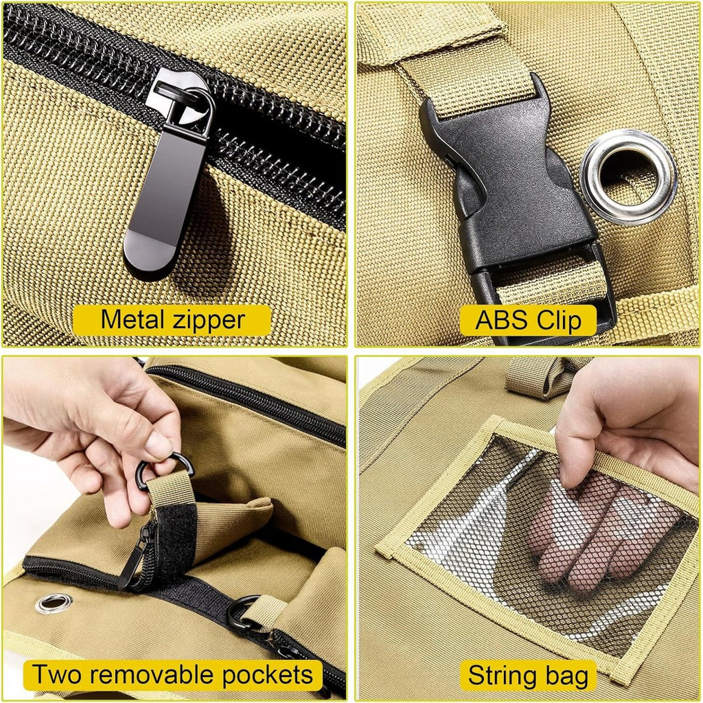 Roll-up tool bag - Tool belt - Open tool bag - with adjustable strap - Drill holder - Canvas - Roll-up pouch - Electrician's kit - Storage rack - Wrench organizer - No tool included!