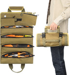 Roll-up tool bag - Tool belt - Open tool bag - with adjustable strap - Drill holder - Canvas - Roll-up pouch - Electrician's kit - Storage rack - Wrench organizer - No tool included!