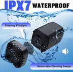 Portable Camping Shower - 6000mAh Rechargeable Shower Pump - With Smart LED Display - 4 Spray Modes - IPX7 Waterproof Outdoor Shower - For Hiking, Travel, Car, Pets - Black