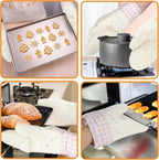 Heat-Resistant Oven Mitts and Grill Gloves Anti-Slip for Kitchen Cooking Baking, White