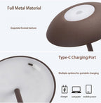 Rechargeable Wireless LED Table Lamp with Adjustable Brightness, 2600mAh Battery, Portable Bedside Lamp, Black