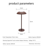Rechargeable Wireless LED Table Lamp with Adjustable Brightness, 2600mAh Battery, Portable Bedside Lamp, Black