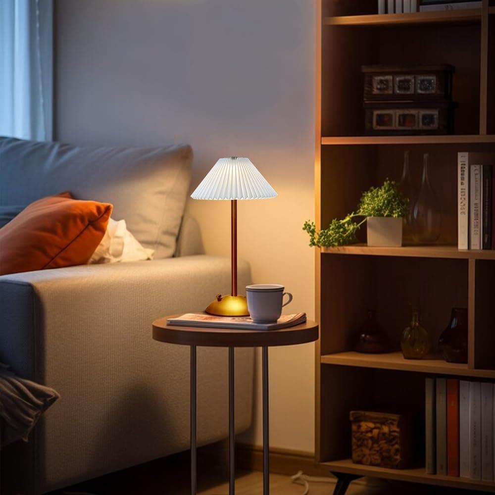 Portable LED Table Lamp with 3 Brightness Levels, USB Desk Lamp for Bedside Dining Table and Desk, White