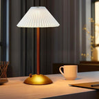 Portable LED Table Lamp with 3 Brightness Levels, USB Desk Lamp for Bedside Dining Table and Desk, White