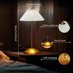 Portable LED Table Lamp with 3 Brightness Levels, USB Desk Lamp for Bedside Dining Table and Desk, White