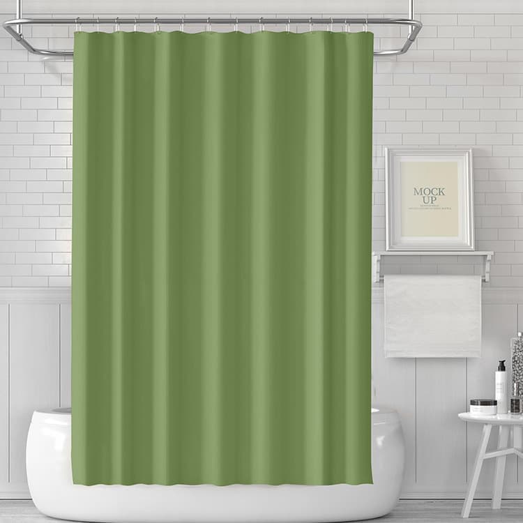 Waterproof Shower Curtain 180x180cm, Mold Resistant Quick-Drying, Light Green, for Outdoor Shower and Bathroom Main image