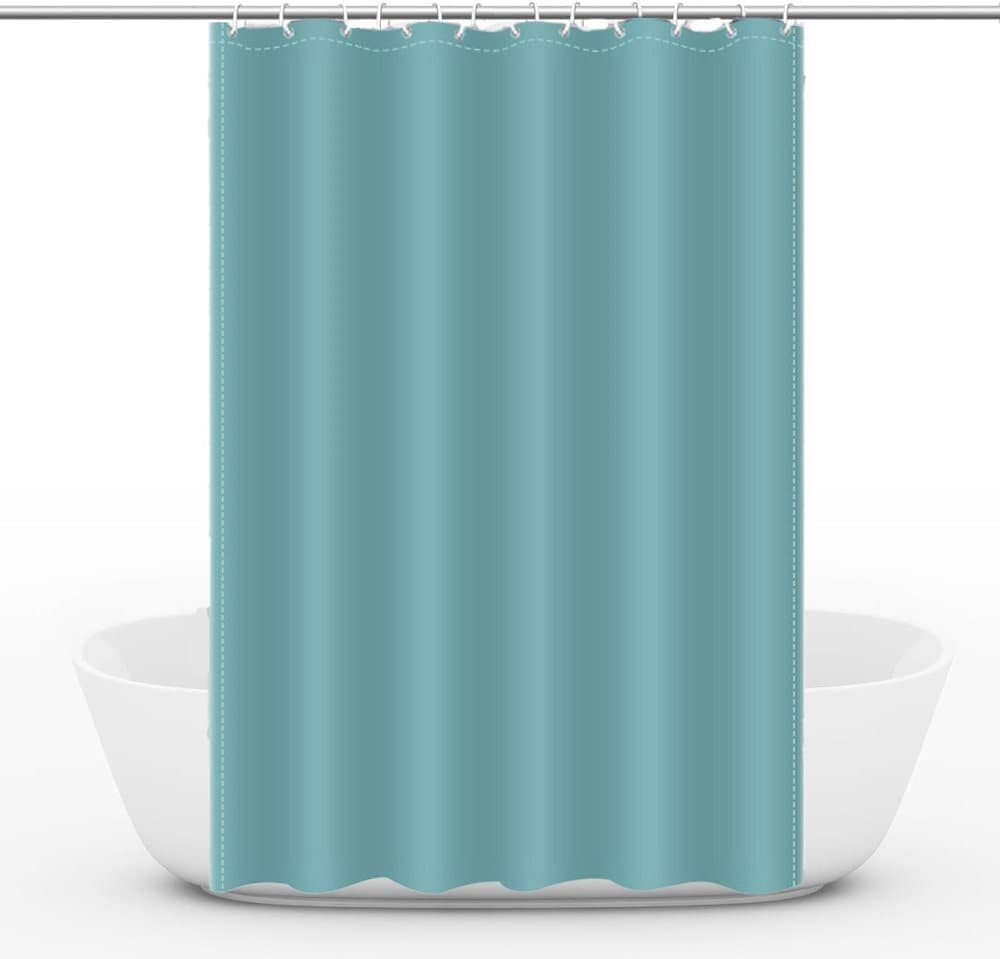 Waterproof Shower Curtain 180x180cm, Light Blue, Quick-Drying Mold Resistant, Compatible with Outdoor Shower and Bathroom Main image