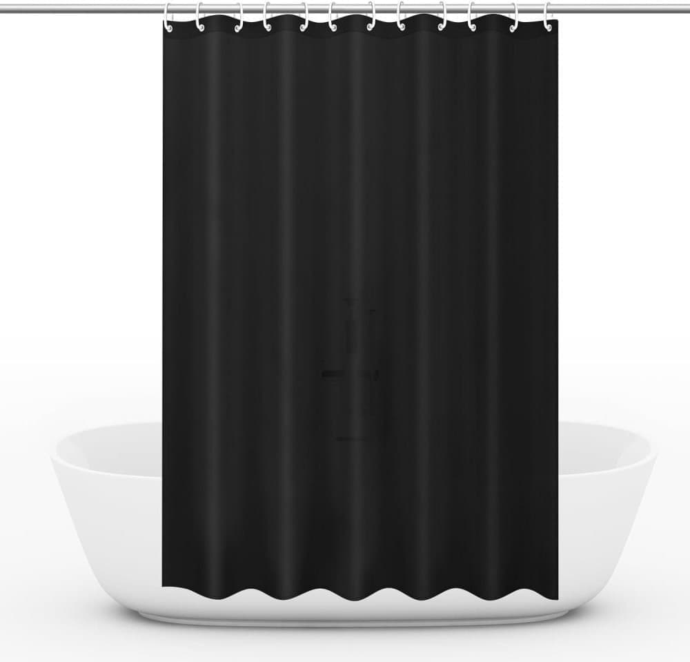 Waterproof Shower Curtain 180x180cm, quick-drying mold resistant, compatible with outdoor shower and bathroom, Black Main image