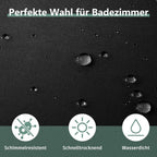 Waterproof Shower Curtain 180x180cm, quick-drying mold resistant, compatible with outdoor shower and bathroom, Black