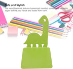 2-Piece Green Dinosaur Metal Bookend Set, Non-Slip Children's Desk Organizer, 12.5 x 12.5 x 16 cm