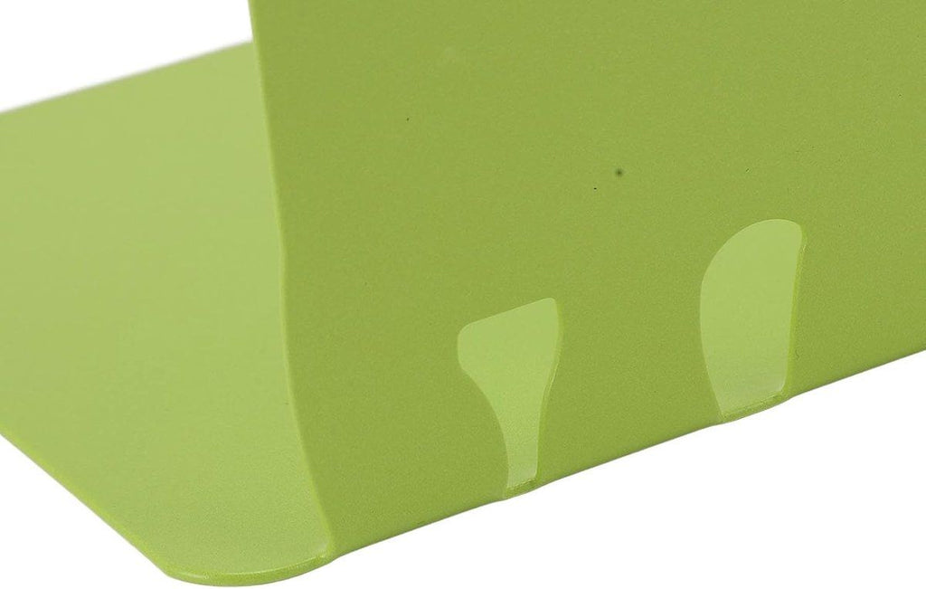 2-Piece Green Dinosaur Metal Bookend Set, Non-Slip Children's Desk Organizer, 12.5 x 12.5 x 16 cm