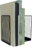 2-Piece Black Wavy Steel Bookend Set, Modern Book and Magazine Supports