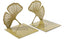 2-Piece Gold Ginkgo Leaf Metal Bookend Set, Non-Slip Decorative Book Supports