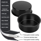 baking pans - round baking pans of 10 cm and 15 cm - stainless steel with non-toxic coating - easy to clean and release - 5 cm deep straight sides