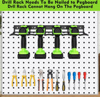 Tool Storage - Storage Rack - Wall Mount - Tool Rack - Tool Holder - 4 Slots - For 4 Power Tools - Tool Storage and Organization - Organizer For Garage, Tool Room - 1 Piece - Metal - Black