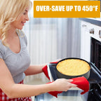 3-Piece Round Springform Set - Round Baking Tin - Cake Pan - Non-Stick Baking Pan - 20, 22 and 24cm - Removable Base - Bakes Evenly - Baking Set - Cake Pan - Dishwasher Safe - Metal - Black