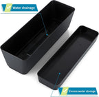 Flower pots - Balcony plant pot/flower pot - Railing/fence - Garden - rectangle - flower boxes - 3 pieces rectangular plant pots of 30 cm - rectangular plastic planters - balcony planters for planting succulents