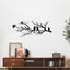 Metal Birds Wall Art - Metal Bird Wall Decoration - Vivid Birds on Branch Silhouette Wall Decor - Black Leaves with Bird - Tree Branch Silhouette - Outdoor Hanging Wall Sculpture - Hanging - for Home Balcony Garden - 43x18.6cm - Black