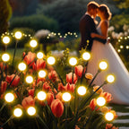Solar Garden Lighting - Solar Lights Outdoor - 4 Pack 32 LED Oscillating Solar Garden Lights - Solar Garden Lamp - Fireflies - Firefly Light for Outdoor Decorations - Solar Garden Lighting - Solar Energy - Waterproof - Garden Torch - Garden Lantern