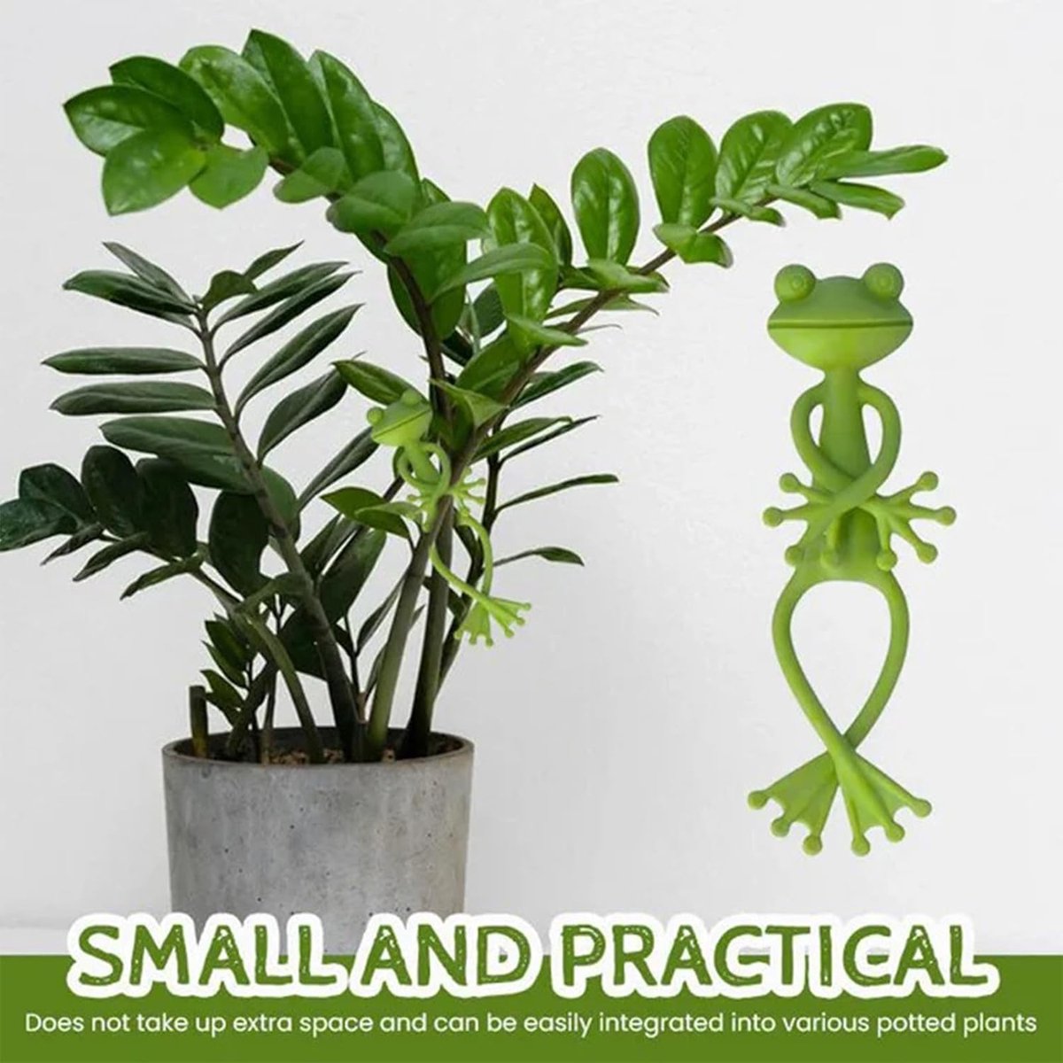 5 Pieces - Frog Plant Stand - Plant Support - Green Frog Plant Supports - Cute Frog Flowerpot Hugger Plant Climbing Fixture Clips - Freestanding - Animal Figurines Planter Pot Hanger Decorations