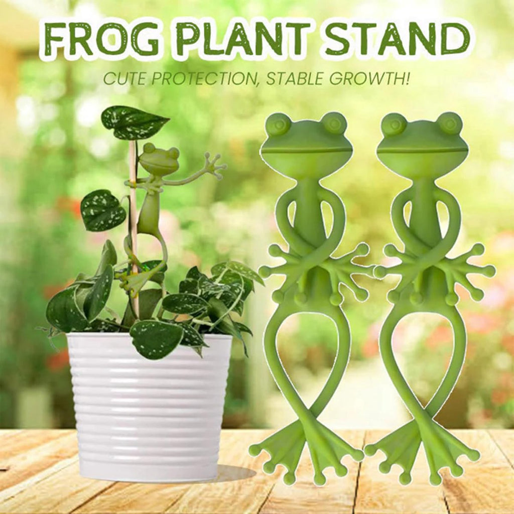 5 Pieces - Frog Plant Stand - Plant Support - Green Frog Plant Supports - Cute Frog Flowerpot Hugger Plant Climbing Fixture Clips - Freestanding - Animal Figurines Planter Pot Hanger Decorations