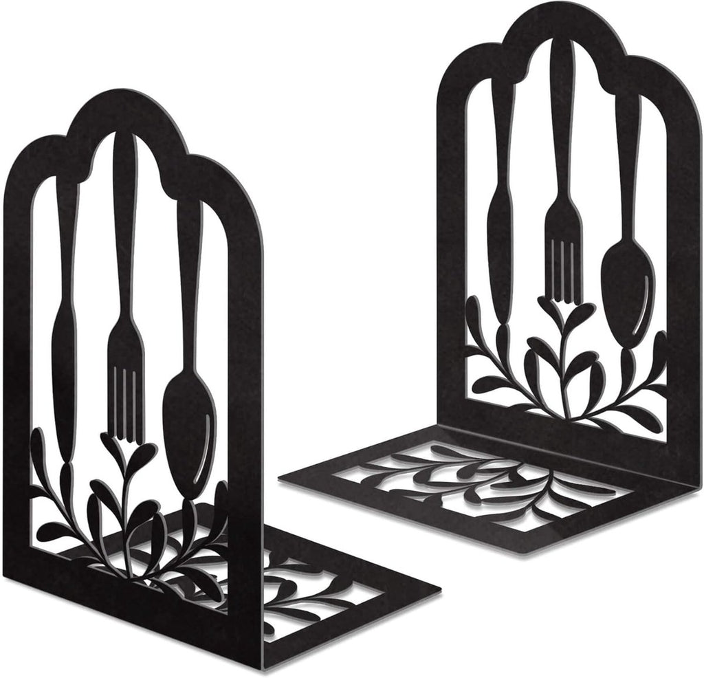 2 Pieces Bookends - bookends - Metal Book Stand - Book Holder - Shelf Organizer - Book Support - Bookshelf - Magazine Holder Book Support - Reading Tray - Magazine Rack - for library, office, school - Black
