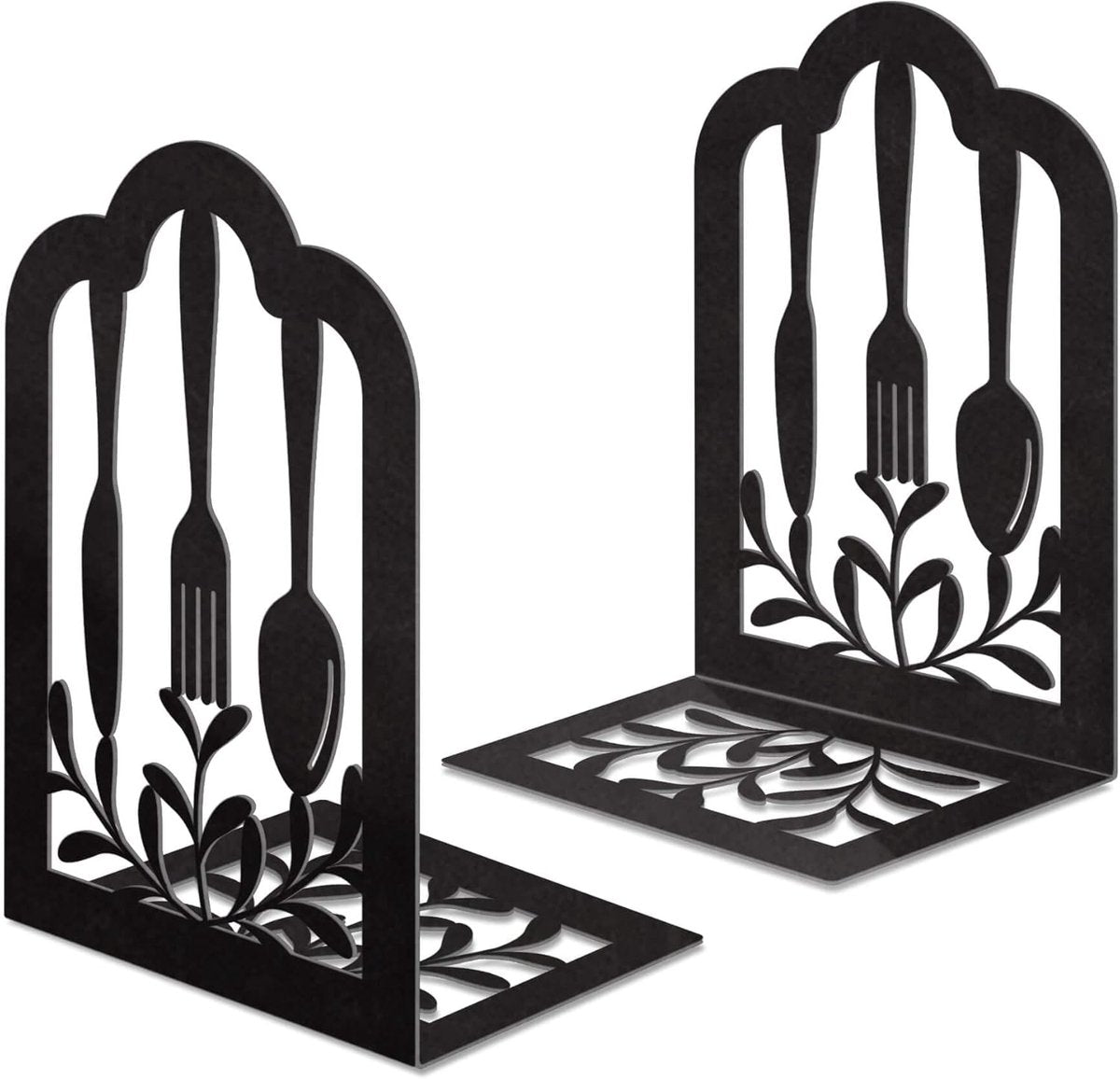 2 Pieces Bookends - bookends - Metal Book Stand - Book Holder - Shelf Organizer - Book Support - Bookshelf - Magazine Holder Book Support - Reading Tray - Magazine Rack - for library, office, school - Black