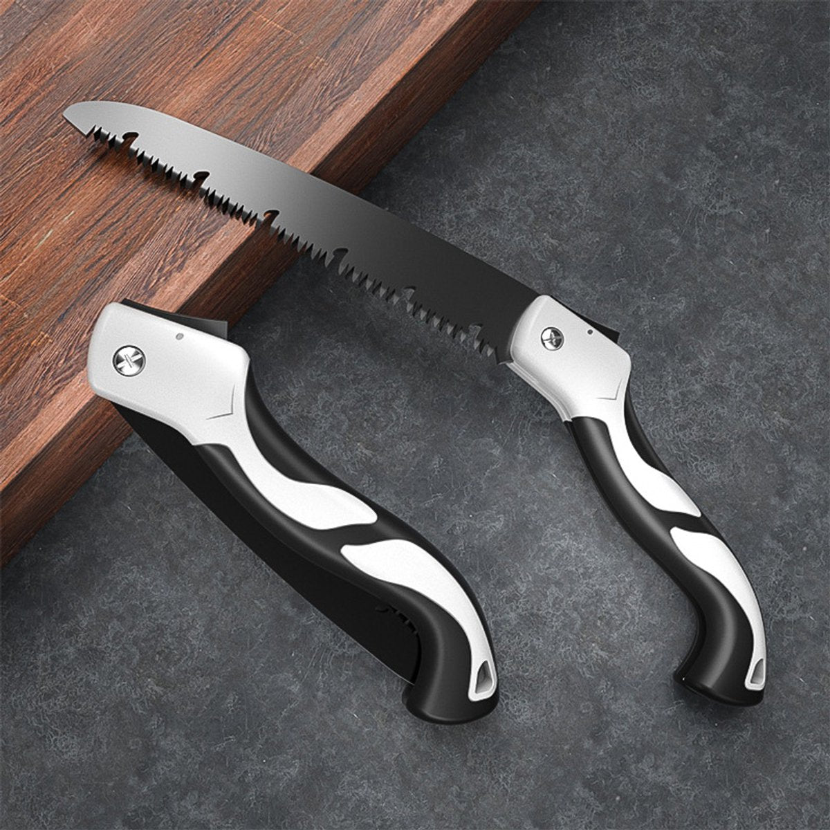 Folding Saw - Folding Pruning Saw - Garden Hand Saw - Folding Saw - 250 mm Saw Blade, 525 mm Total Length - Black - Tree Saw - Wood Saw - Manganese Steel Secondary image