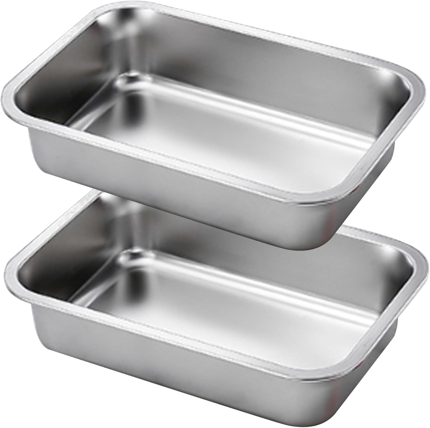 Stainless Steel Stackable Roasting Pans, 32cm x 22cm x 7cm (set of 2) Secondary image