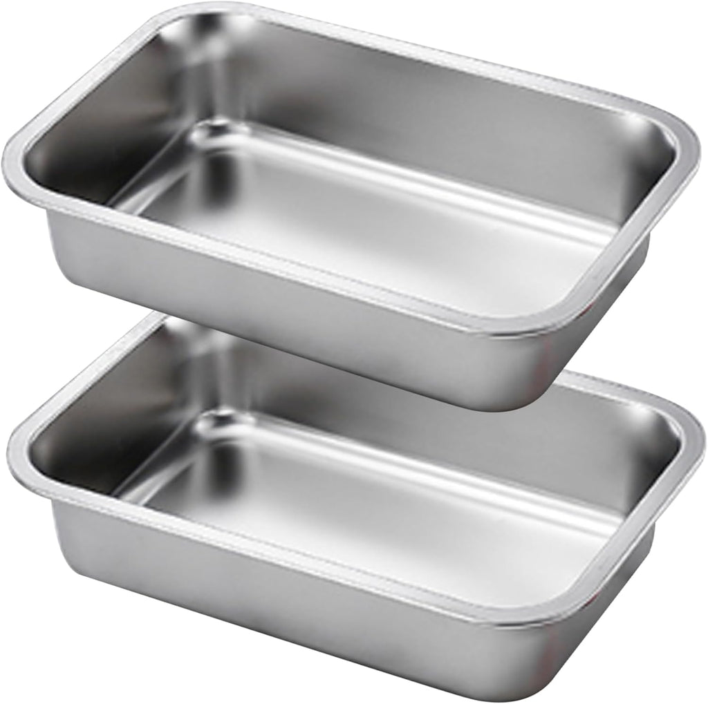 2PCS Stainless Steel Baking Pans, 9x13 Inch Rectangle Lasagna Pan, Stackable Deep Dish for Brownie, Casserole, Cookie