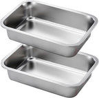 2PCS Stainless Steel Baking Pans, 9x13 Inch Rectangle Lasagna Pan, Stackable Deep Dish for Brownie, Casserole, Cookie