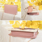 Pink Stars Handbag for Girls - Detachable Chain - Three Compartments - Large Capacity - Handbag