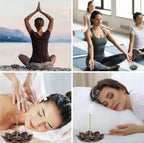 Set of 2 - Lotus-shaped incense burner - 6-hole incense burner with ash collection tray - Suitable for burning incense