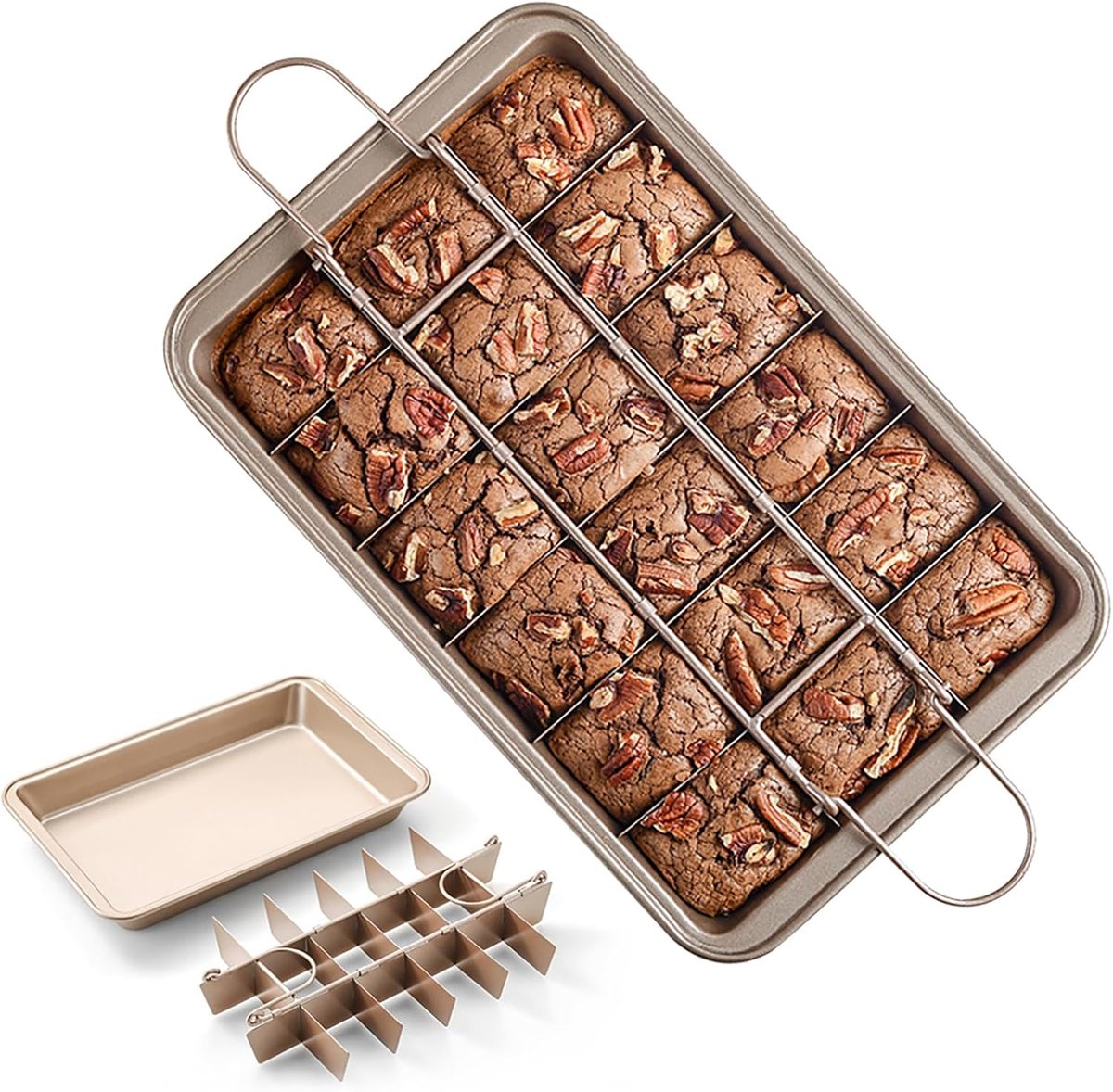 Baking Pan - Cake Pan - Bread Baking Pan - Baking Tray - With Cutting Aid Function - With Non-Slip Handle - Suitable for making cakes, chocolate, pastries, pies, cookies, etc. - 30 x 20 x 5 cm Hauptbild