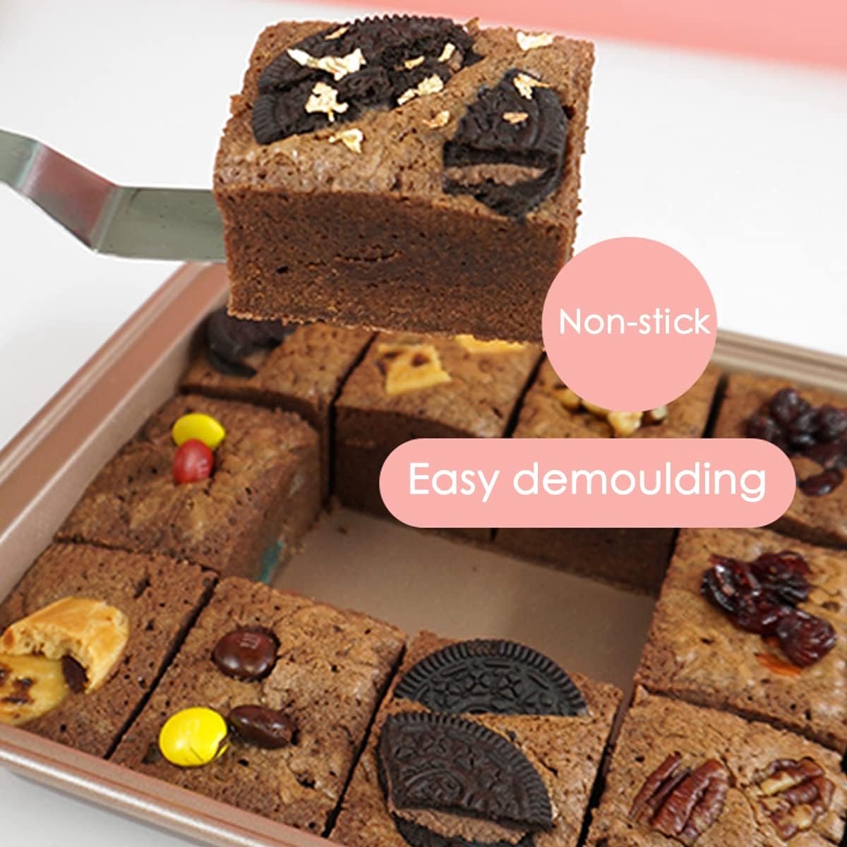 Baking Pan - Cake Pan - Bread Baking Pan - Baking Tray - With Cutting Aid Function - With Non-Slip Handle - Suitable for making cakes, chocolate, pastries, pies, cookies, etc. - 30 x 20 x 5 cm