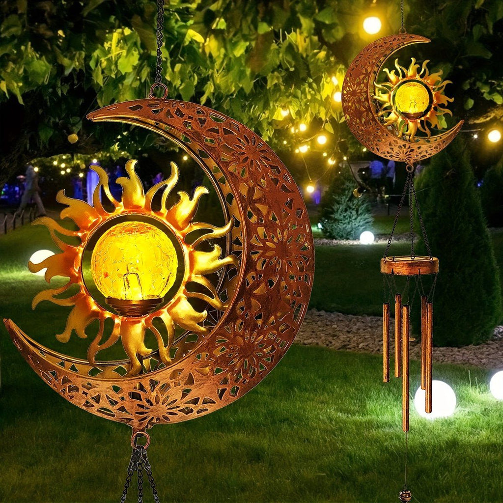Magic Wind Chime, Solar moon and sun lighting, Outdoor lighting, Wind organ, Solar lighting, Solar garden lighting