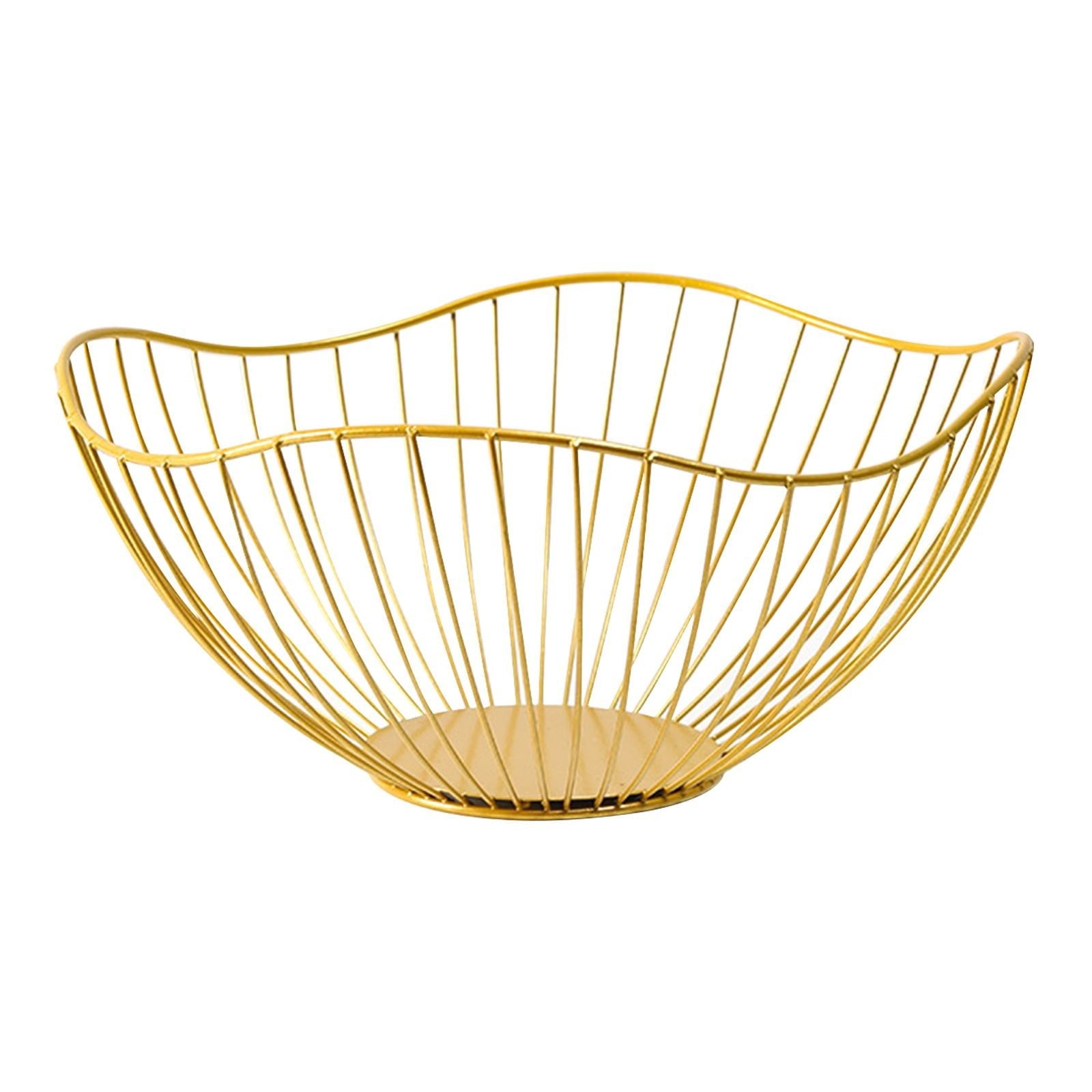Modern Golden Wire Mesh Creative Fruit & Break Basket