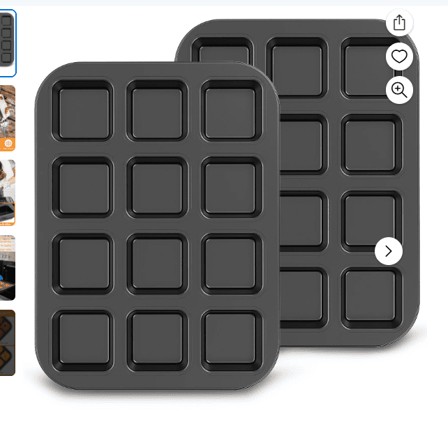 JWDX Non-Stick Pan Clearance, 12 Cup Square Baking Pan Non Stick Baking Pan Bread Plaid Cake Baking Tools As shown Secondary image