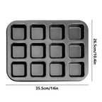 JWDX Non-Stick Pan Clearance, 12 Cup Square Baking Pan Non Stick Baking Pan Bread Plaid Cake Baking Tools As shown