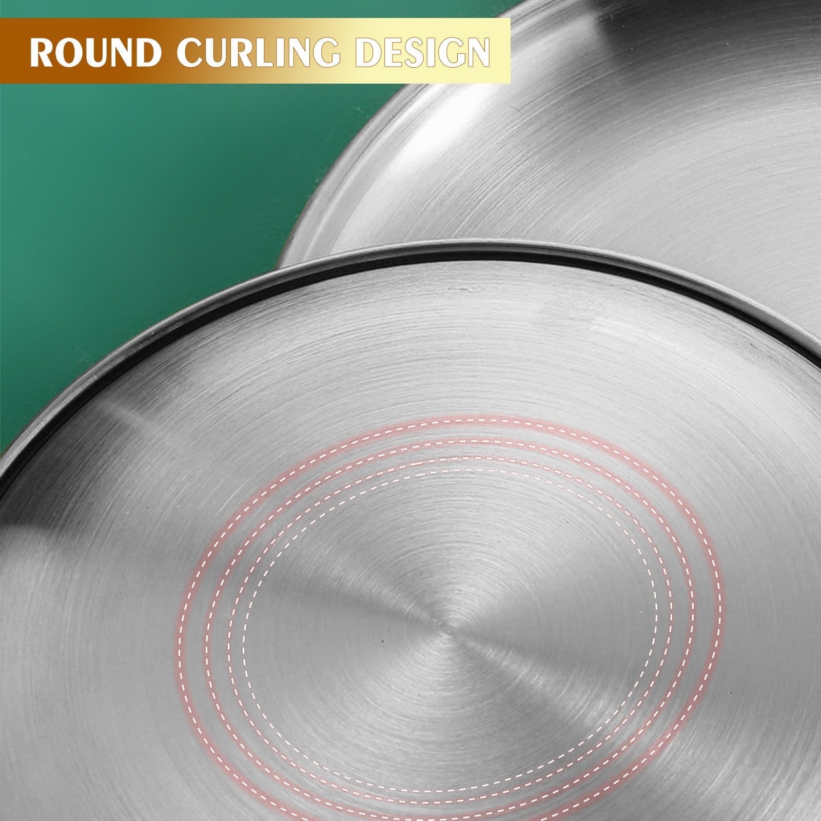 JWDX Kitchen, Kitchen Tools Clearance, Pizza Pan Set Chef Stainless Steel Round Baking Pizza Pans Pizza Tray for Pizza Pie Cake Cookie Heavy Duty & Durable Oven Silver