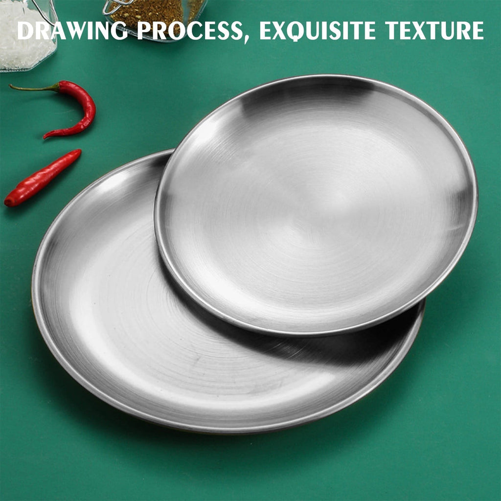 JWDX Kitchen, Kitchen Tools Clearance, Pizza Pan Set Chef Stainless Steel Round Baking Pizza Pans Pizza Tray for Pizza Pie Cake Cookie Heavy Duty & Durable Oven Silver