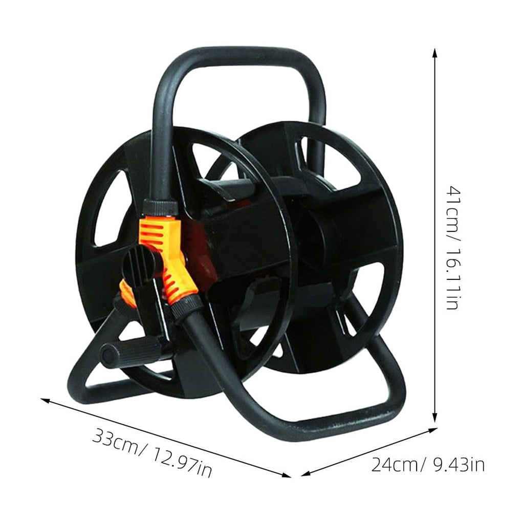 Garden Water Hose Reel Hose Reel Black Stainless Steel 1Pcs
