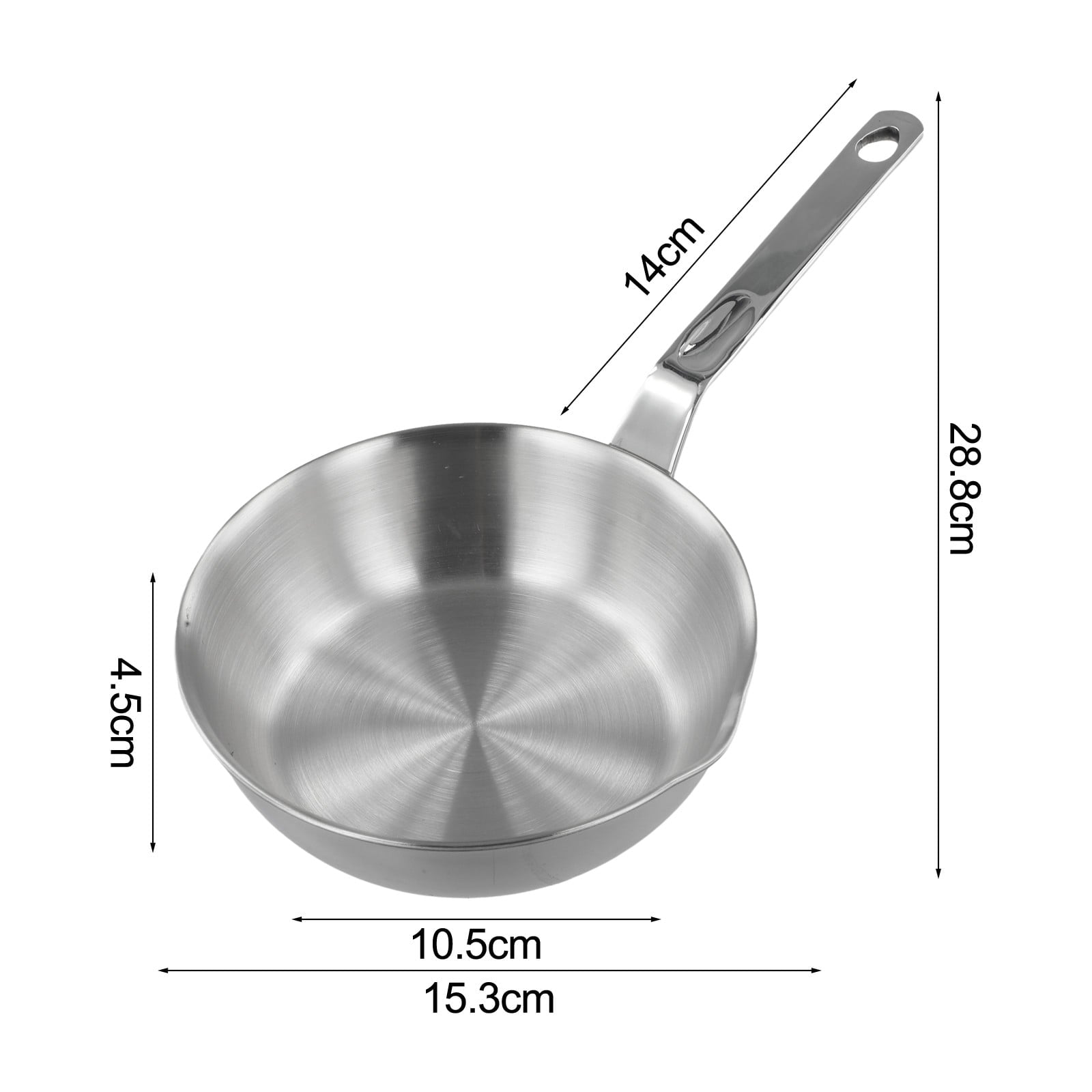 Compact Stainless Steel Sauce Pan Mini Egg Skillet for Easy Cooking and Pouring Suitable for Gas and Induction Stoves S M