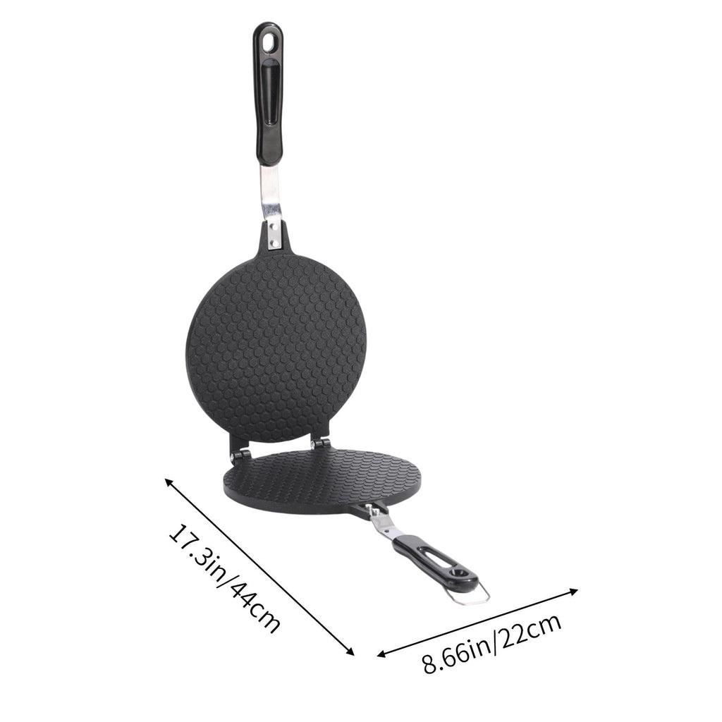 Waffle Maker,Baking pizzelle Maker,Quesadilla Maker ice Cream Cone Maker,Large Waffle Maker Cake pan,Mini Crispy Machine,Multipurpose Tortilla Press Stove Top Pan for Kitchen L Black