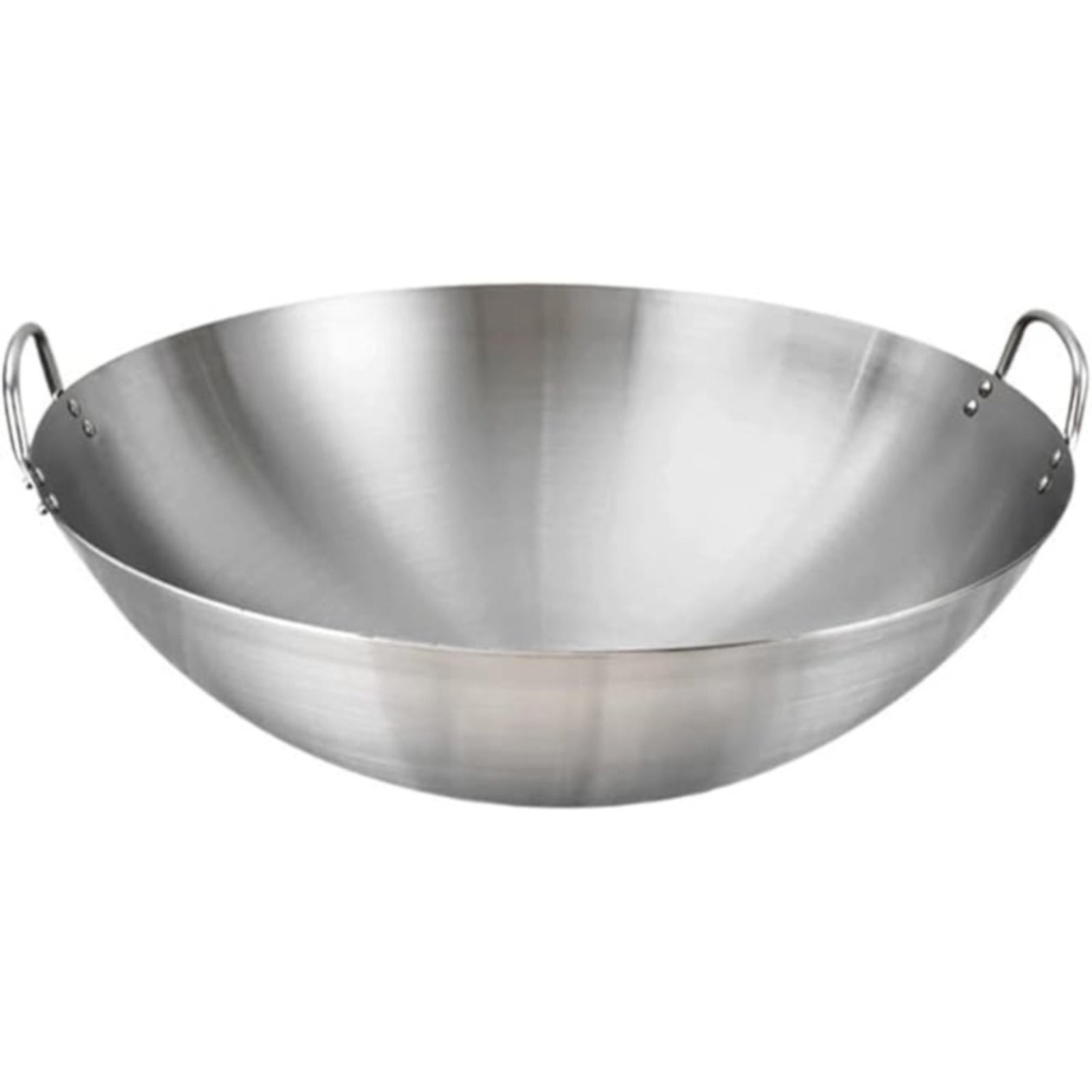 Double Handle Wok, Heavy Duty Stainless Steel Wok Fry Pan, Large Capacity Saute Pan, Multipurpose Stewpot Skillet for Gas & Electric Cooktops, 11.0 Inches 11.0" Grey